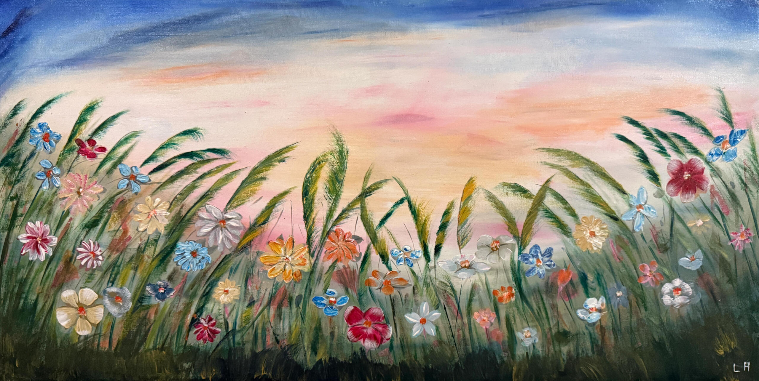 Blooming Horizon (SOLD) 2025 | Acrylic on Canvas | 80 x 40cm