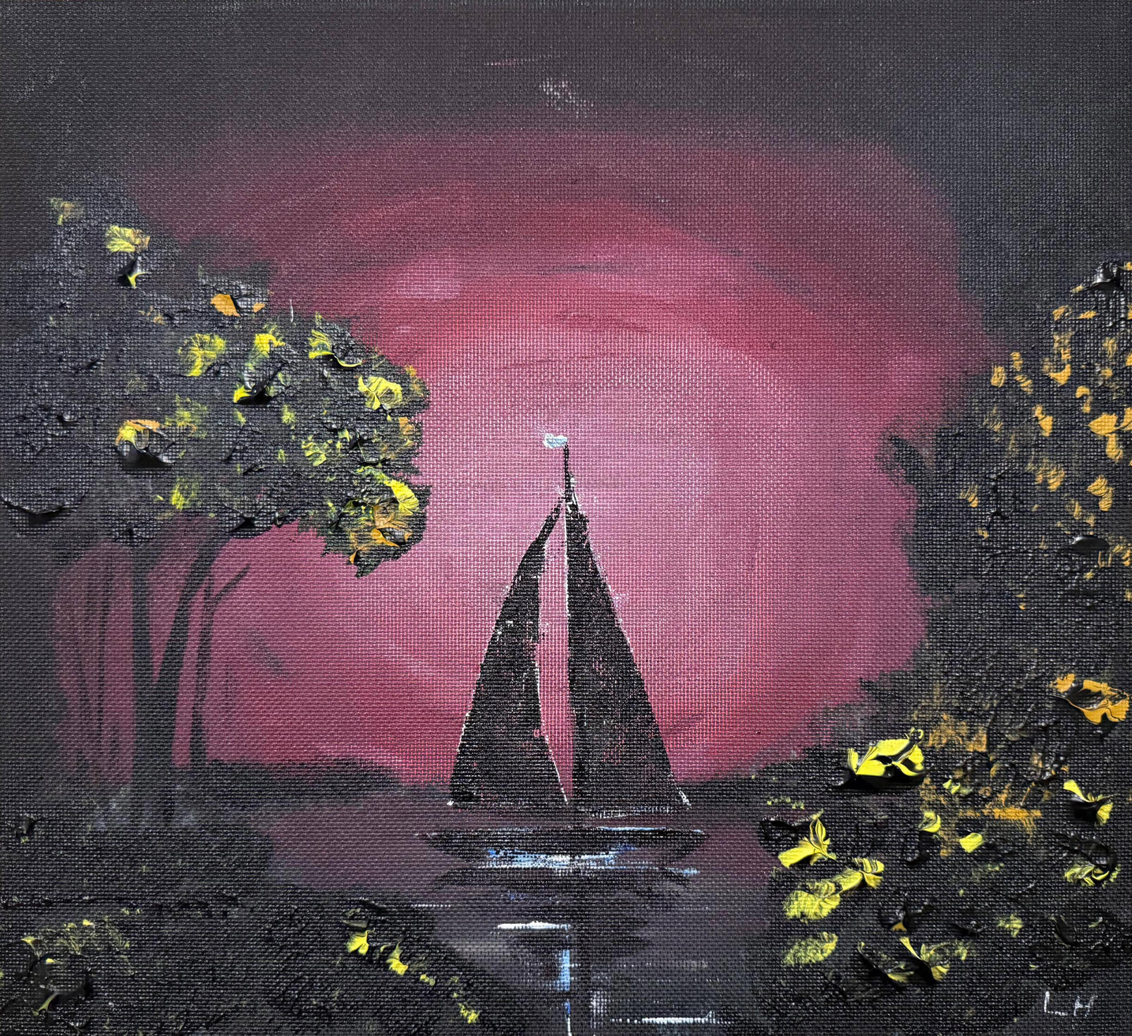 Evening Voyage 2025 | Acrylic on Wood | 35 x 39cm