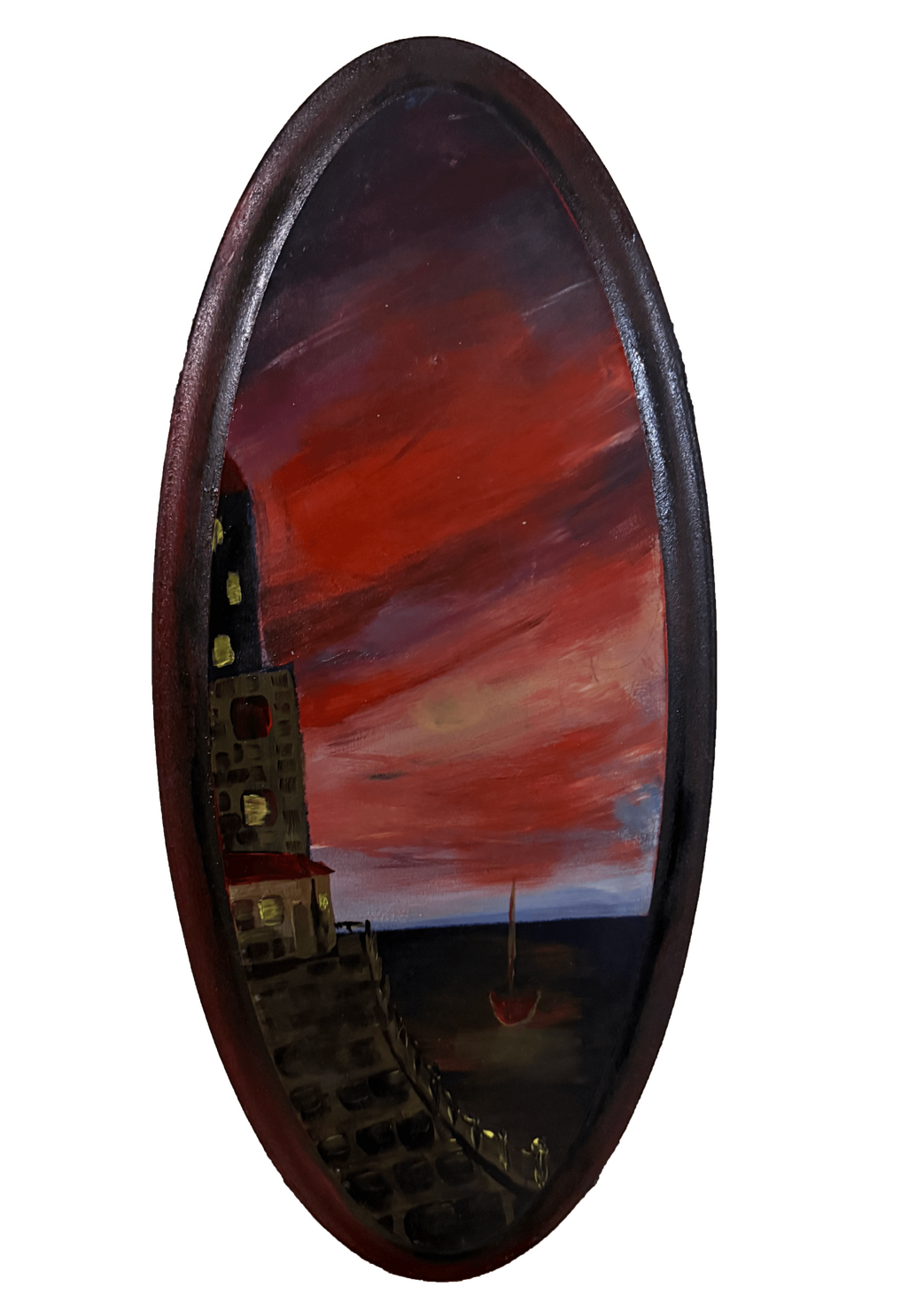 The Watcher (SOLD) 2025 | Acrylic on Wood | 50 x 22cm